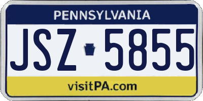 PA license plate JSZ5855