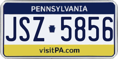PA license plate JSZ5856