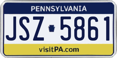PA license plate JSZ5861