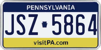 PA license plate JSZ5864