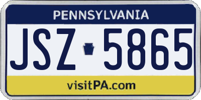 PA license plate JSZ5865