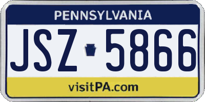 PA license plate JSZ5866