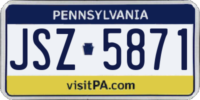 PA license plate JSZ5871