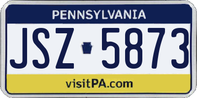 PA license plate JSZ5873
