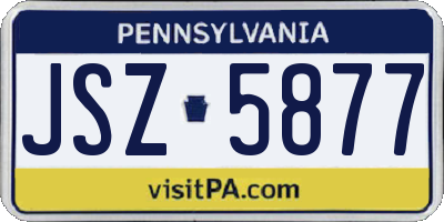 PA license plate JSZ5877