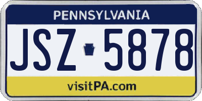 PA license plate JSZ5878