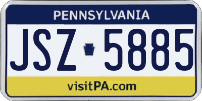 PA license plate JSZ5885