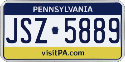 PA license plate JSZ5889