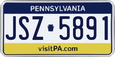 PA license plate JSZ5891