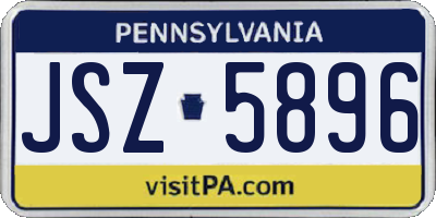 PA license plate JSZ5896