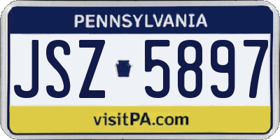 PA license plate JSZ5897