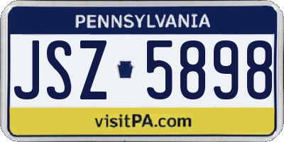 PA license plate JSZ5898