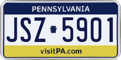 PA license plate JSZ5901