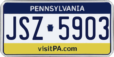 PA license plate JSZ5903