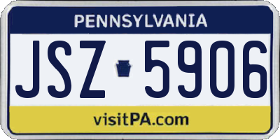 PA license plate JSZ5906