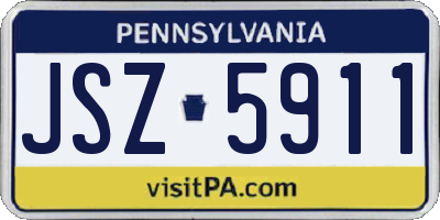 PA license plate JSZ5911