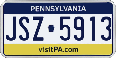 PA license plate JSZ5913