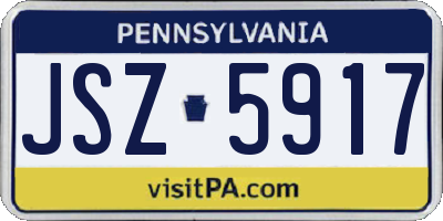 PA license plate JSZ5917