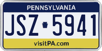 PA license plate JSZ5941