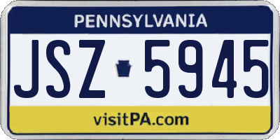 PA license plate JSZ5945