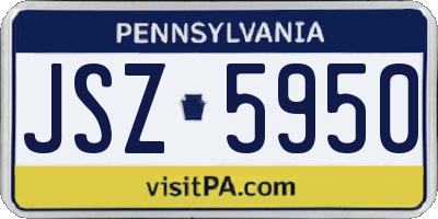 PA license plate JSZ5950