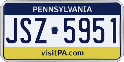 PA license plate JSZ5951