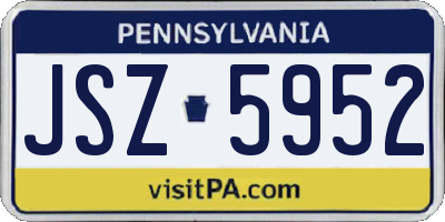 PA license plate JSZ5952