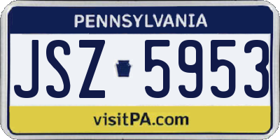 PA license plate JSZ5953