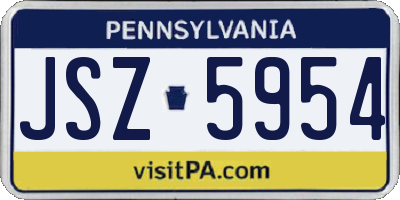 PA license plate JSZ5954