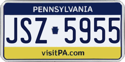 PA license plate JSZ5955