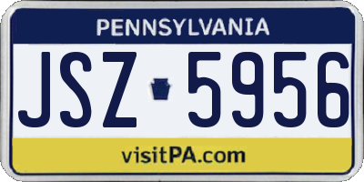 PA license plate JSZ5956
