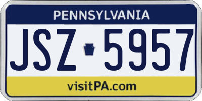 PA license plate JSZ5957