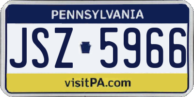 PA license plate JSZ5966