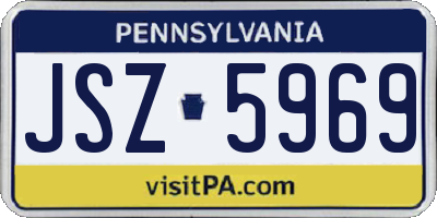 PA license plate JSZ5969