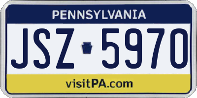 PA license plate JSZ5970