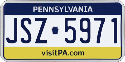 PA license plate JSZ5971