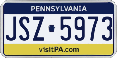 PA license plate JSZ5973