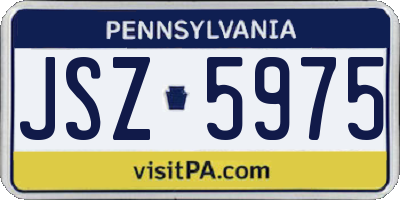 PA license plate JSZ5975