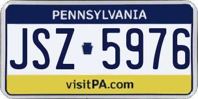 PA license plate JSZ5976