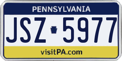 PA license plate JSZ5977
