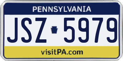 PA license plate JSZ5979
