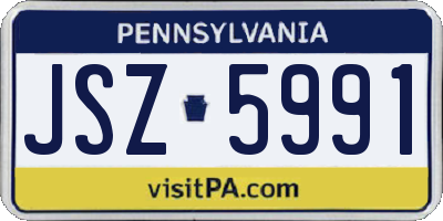 PA license plate JSZ5991