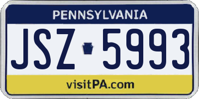PA license plate JSZ5993