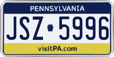 PA license plate JSZ5996