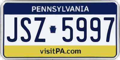 PA license plate JSZ5997
