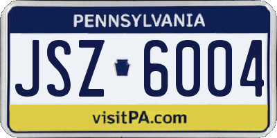 PA license plate JSZ6004