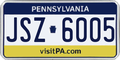 PA license plate JSZ6005