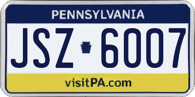 PA license plate JSZ6007