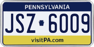 PA license plate JSZ6009
