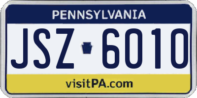 PA license plate JSZ6010